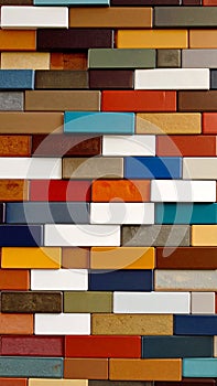 Colorful rectangular tile wall texture background abstract pattern design