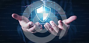 Cybersecurity concept, user privacy security and encryption, secure internet access Future technology and cybernetics