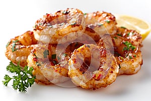 Deep Fried Calamari Rings with sauce.