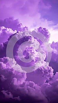 Dramatic Purple Cloudscape with Textured Clouds and Sky Background