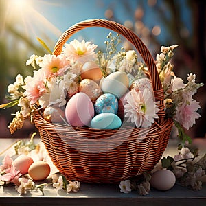 Easter, Colorful Easter eggs in pastel colors