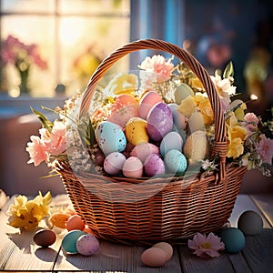 Easter, Colorful Easter eggs in pastel colors