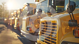 Endless rows of school buses.