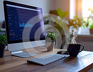 Generated image.A modern workspace with a desktop computer .