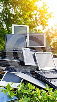 Obsolete Technology Recycling Electronic Waste Laptops Monitors Keyboards