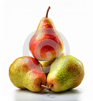 Small Pile of Pears on White Background