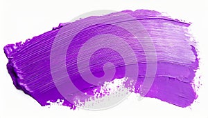 Generated imagepurple stroke of paint texture  on white backgroud, generated by AI