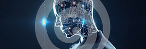Chatbot Chat with Artificial Intelligence. man using technology smart robot, ai by entering command prompt generates intelligent