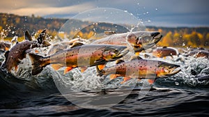 Witness the Splendor Salmon Spawning in a River