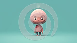 Generating AI illustration of a lovely pink doll