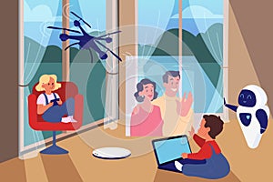 Generation alpha representation. Social group concept, generation type.