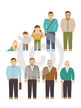 Generation Men Flat vector design illustration