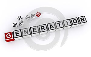 generation word block on white