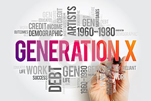 Generation X Word Cloud Concept collage background