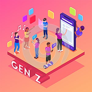 Generation Z Isometric Concept photo