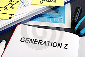 Generation Z written in a book. Marketing concept.