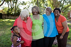 Generations of African American women. Loving family.