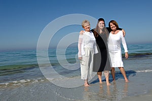 Generations of women at beach