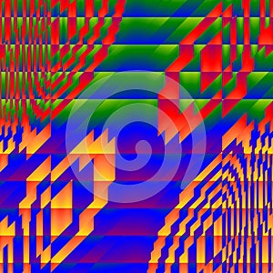Generative abstract colorful glitch genetic artwork