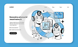 Generative adversarial artificial neural network web banner or landing
