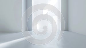 Generative AI Abstract Blur white room  for background business concept. photo