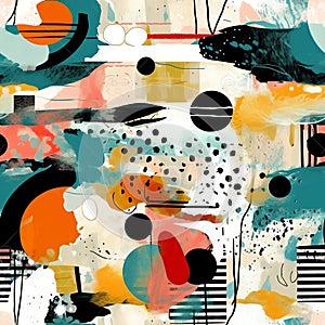 Generative AI Abstract contemporary seamless pattern-