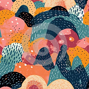 Generative AI Abstract contemporary seamless pattern-