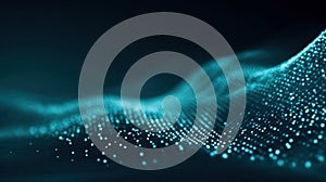 Generative AI Abstract Digital Wave Background with Particle Dots for Technology Science and Data Visualization bu