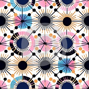 Generative AI Abstract geometric seamless pattern-