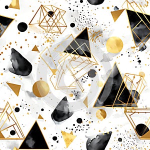 Generative AI Abstract geometric seamless pattern-