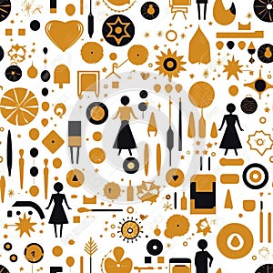 Generative AI Abstract geometric seamless pattern-