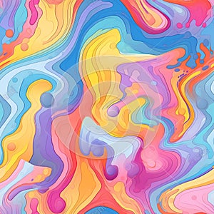 Generative AI Abstract Hand Drawing Psychedelic-