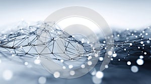 Generative AI Abstract Network Connection Modern Technology Background with Interconnected Lines and Nodes for Sci