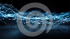 Generative AI Abstract Network Mesh Connecting Nodes for Data Communication Internet Connectivity and Technology B