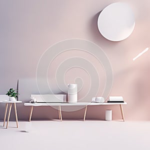 Generative AI, Abstract objects placed on a simple background