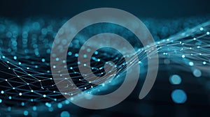 Generative AI Abstract Technology Network Background with Connected Dots and Lines Representing Data Connectivity