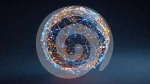 Generative AI Abstract Technology Sphere with Network Connections Data Visualization Artificial Intelligence and G