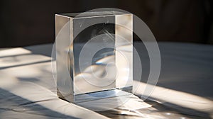 Generative AI ACRYLIC BLOCK SOLID SQUARE PERSPEX ACRYLIC BLOCK Clear Acrylic Square Block for Product Photography photo