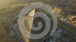 Generative AI Aerial view of The Great Pyramid of Giza Largest of Egyptian pyramids in a complex Egypt business co