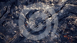 Generative AI Aerial view of the texture of a solidifying lava field closeup business concept.