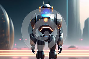 Generative AI: android cyborg Futuristic character design femele robot