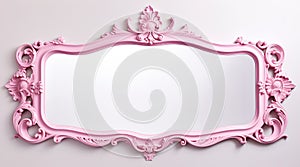 Generative AI, antique pink picture frame, decoration