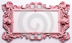 Generative AI, antique pink picture frame, decoration