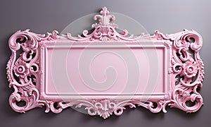 Generative AI, antique pink picture frame, decoration