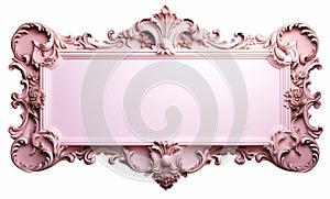 Generative AI, antique pink picture frame, decoration