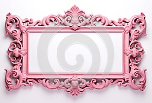 Generative AI, antique pink picture frame, decoration
