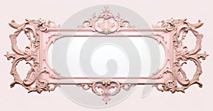 Generative AI, antique pink picture frame, decoration