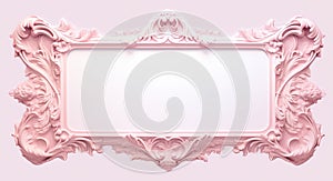 Generative AI, antique pink picture frame, decoration