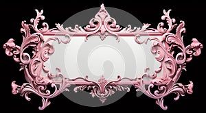 Generative AI, antique pink picture frame, decoration