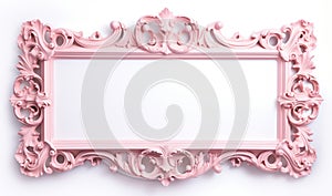 Generative AI, antique pink picture frame, decoration